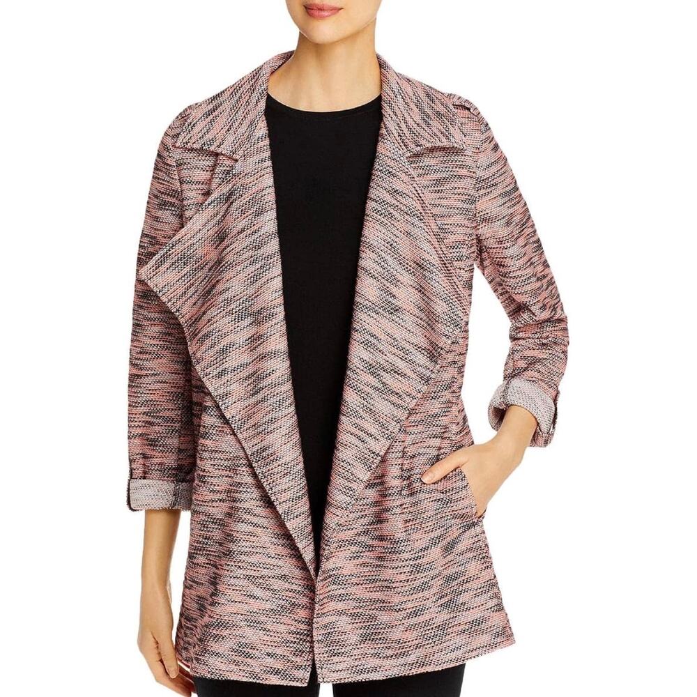 🧺 5 for $25 Sale Bagatelle Tweed Draped Jacket Size Medium Pink Open Front